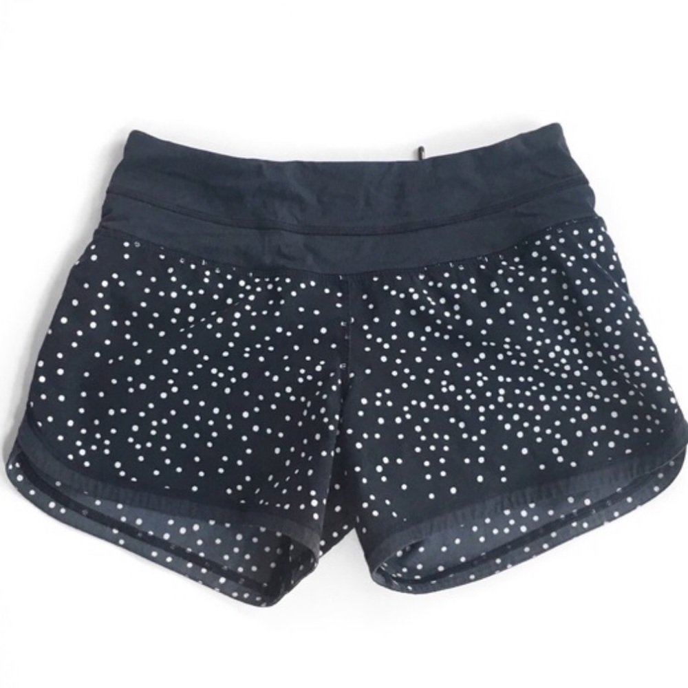 lululemon athletica Black Shorts with White Dot Print